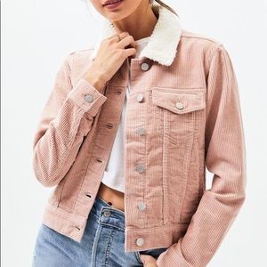 Pacsun sherpa corduroy trucker jacket in rose pink NWT
